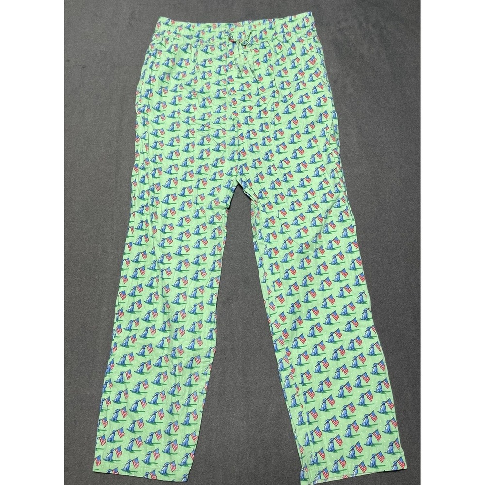 Bird Dog Bay Pajama Lounge Pants Men Medium Dog Flag USA Patriot‎ Print Pajama